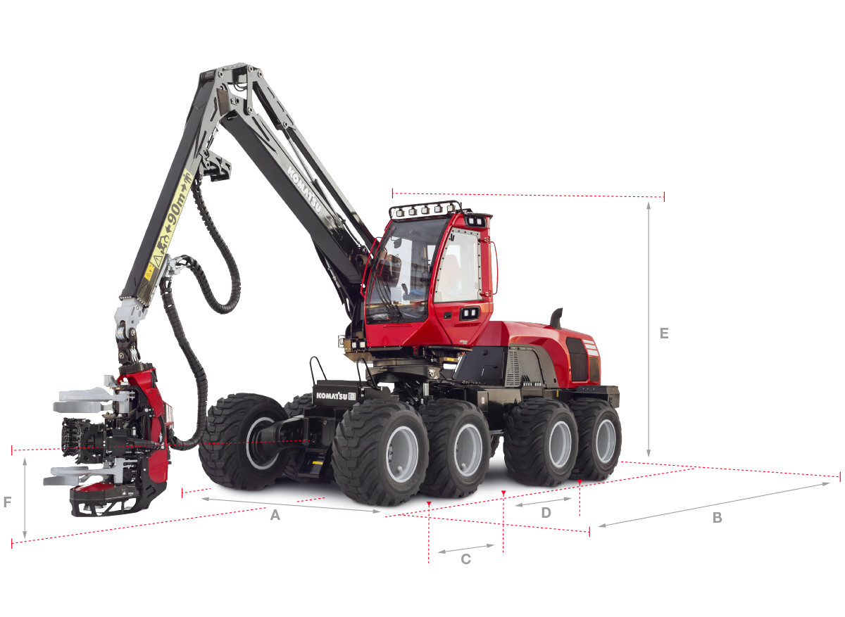 Komatsu Harvester Dimensions 8 wheels